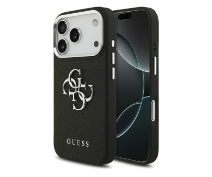 Etui do telefonów Guess Grained Big 4G & Classic Logo do iPhone 17 Pro czarny